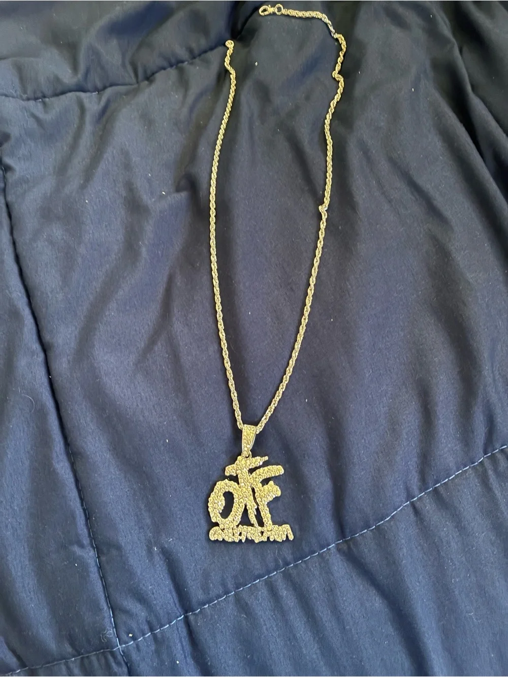 Lil Durk OTF Silver Rope Chain with OTF Pendant